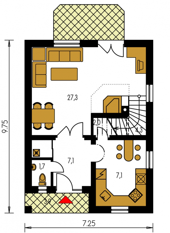 projekt domu s menšími izbami - vhodný ako chata